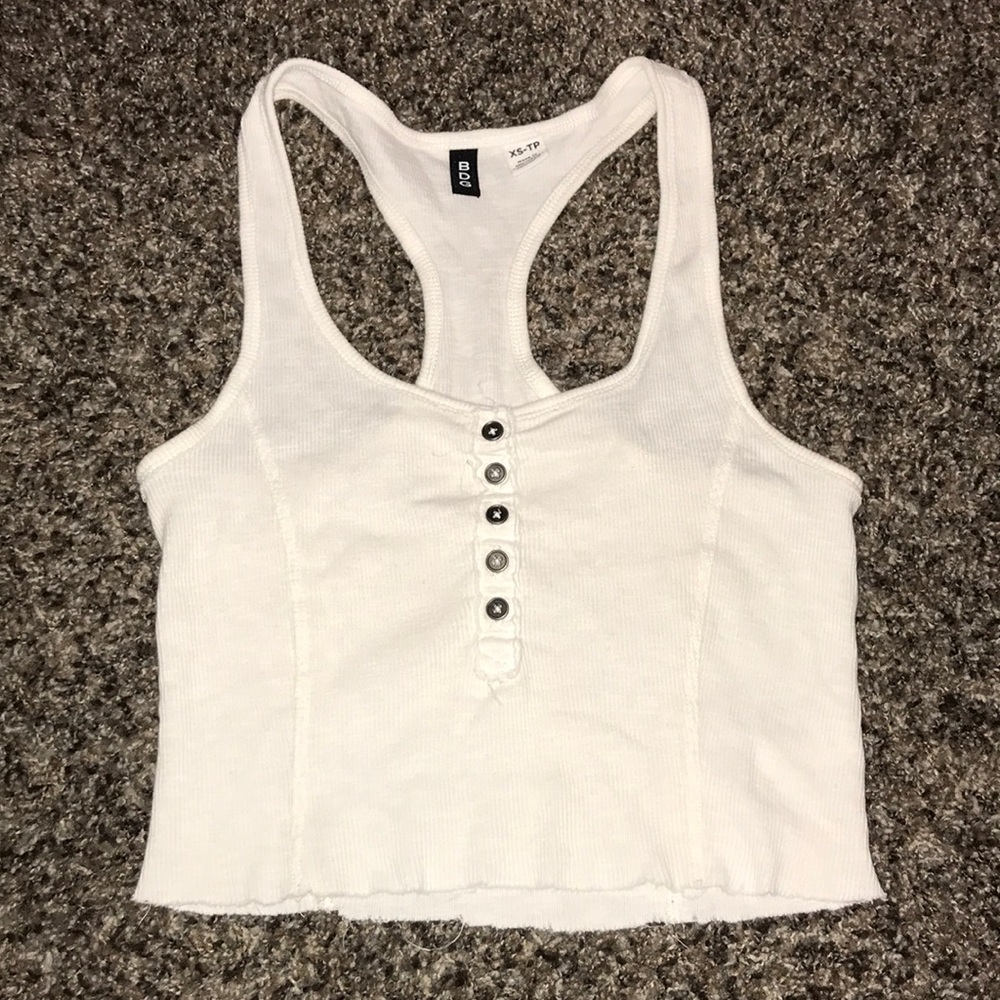 White cropped tank top